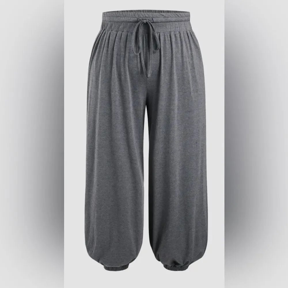 NWT!! SOLID KNOTTED JERSEY TROUSERS CURVE & PLUS From Cider, Comfy AND Sleek - Picture 2 of 15